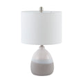 Driggs Ceramic Textured Table Lamp Grey Cotton