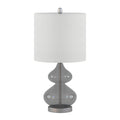 Ellipse Curved Glass Table Lamp, Set Of 2 Gray Cotton