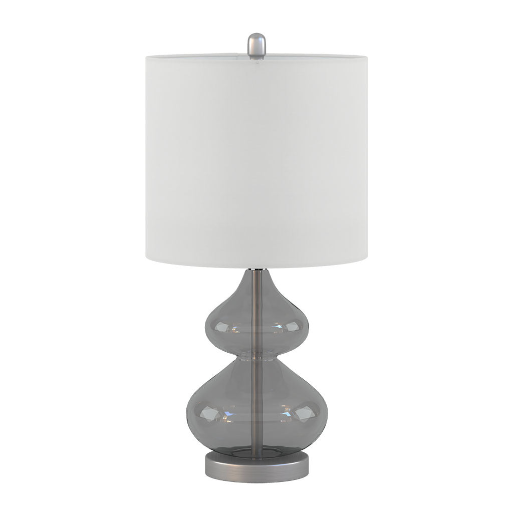 Ellipse Curved Glass Table Lamp, Set Of 2 Gray Cotton