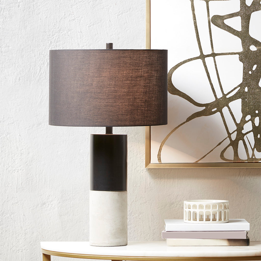 Fulton Concrete Table Lamp Black Cotton