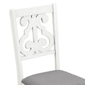 6 Piece Wooden Dining Table Set, Farmhouse Rectangular Dining Table, Four Chairs With Exquisitely Designed Hollow Chair Back And Bench For Home Dining Room Gray White White Gray Solid Wood