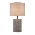 Embossed Ceramic Table Lamp Grey Polyester