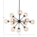 Paige 12 Light Chandelier With Oversized Globe Bulbs Bronze Cotton