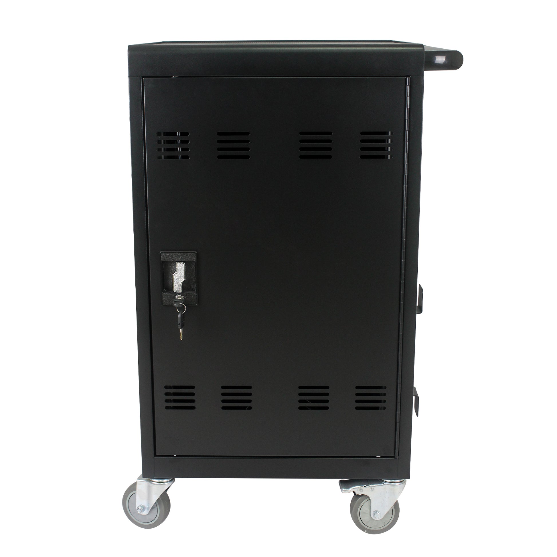 Mobile Charging Cart And Cabinet For Tablets Laptops 30 Device With Combination Lock Black Matt Black Steel