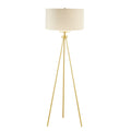 Pacific Metal Tripod Floor Lamp With Glass Shade Gold Cotton