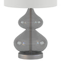 Ellipse Curved Glass Table Lamp, Set Of 2 Gray Cotton