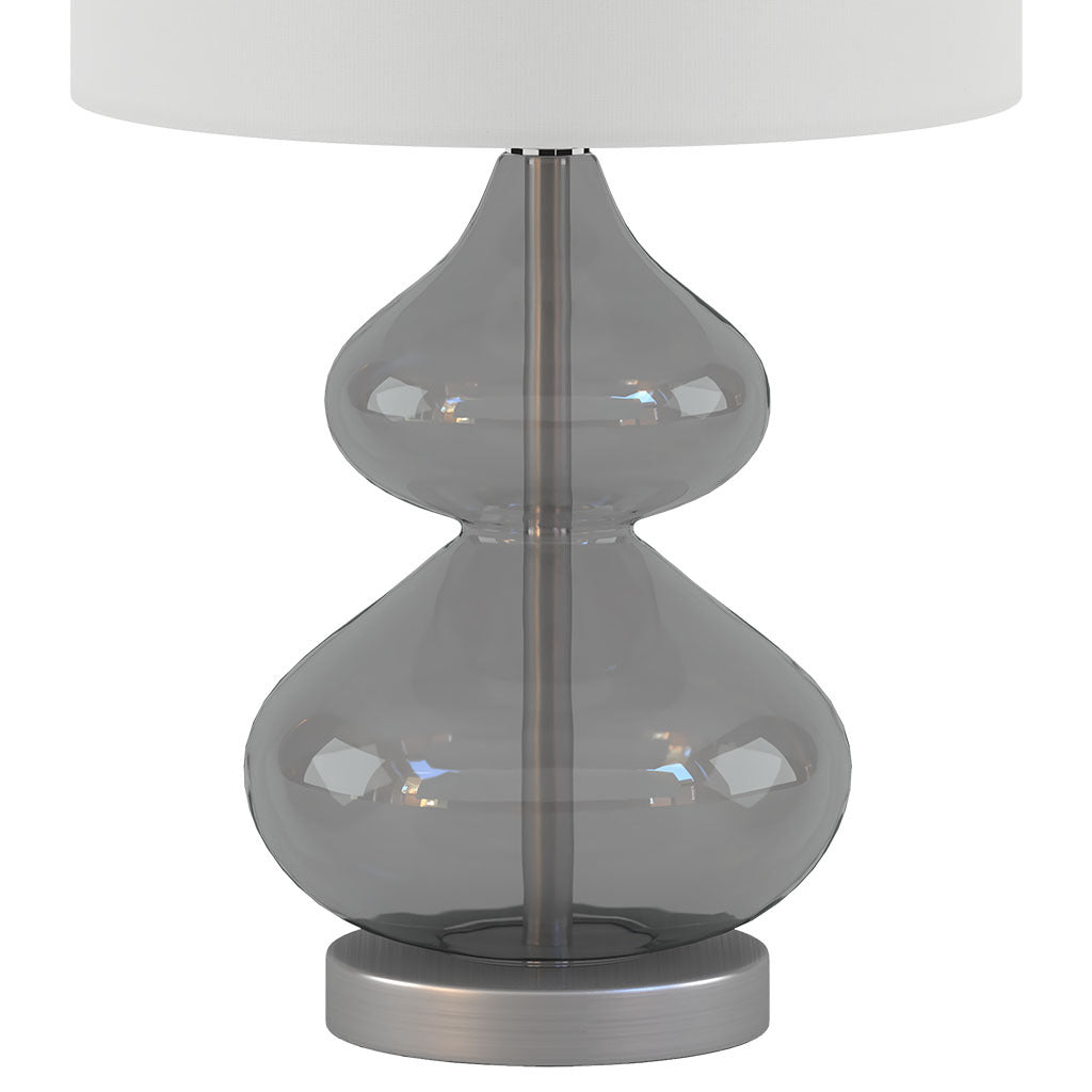 Ellipse Curved Glass Table Lamp, Set Of 2 Gray Cotton