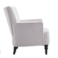 Armchair Modern Accent Sofa Chair With Linen Surface,Leisure Chair With Solid Wood Feet For Living Room Bedroom Studio,White White Upholstered Linen