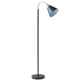 Arched Metal Floor Lamp With Chimney Shade Matte Black Iron