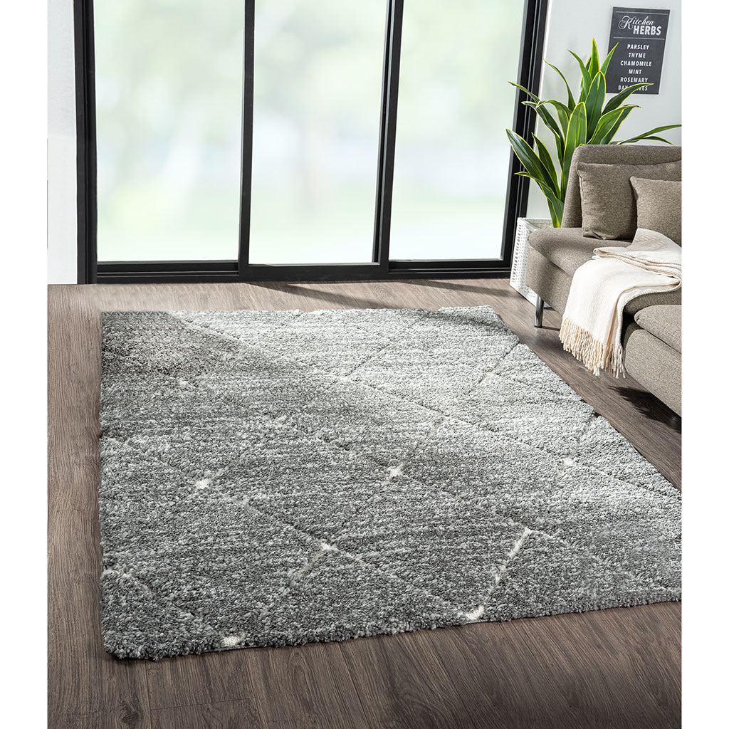 Talas Trellis Area Rug In Grey And Cream Grey Cream Polyester