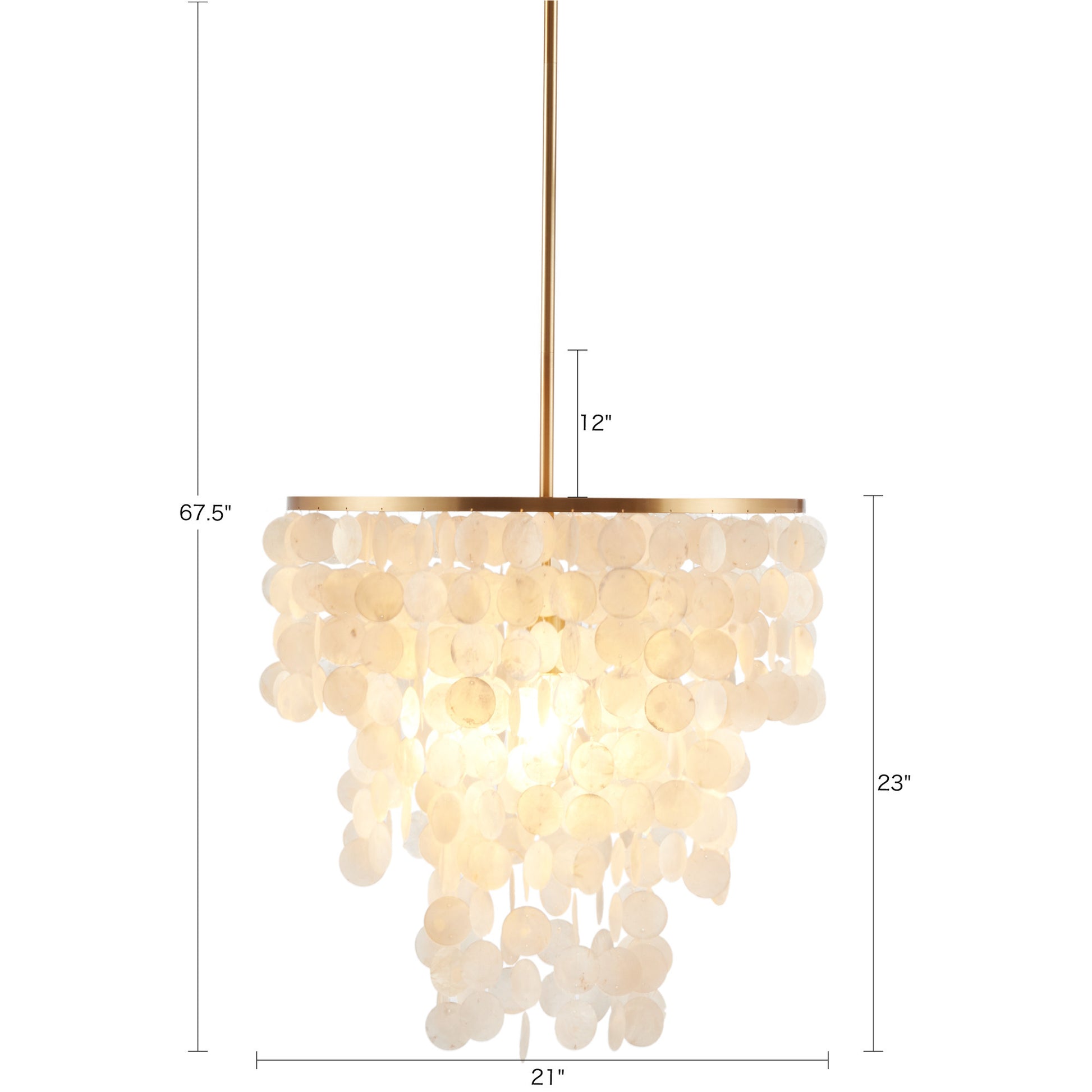 Layered Capiz Chandelier White Cotton