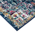 Boho Medallion Woven Area Rug Blue Multi Polyester