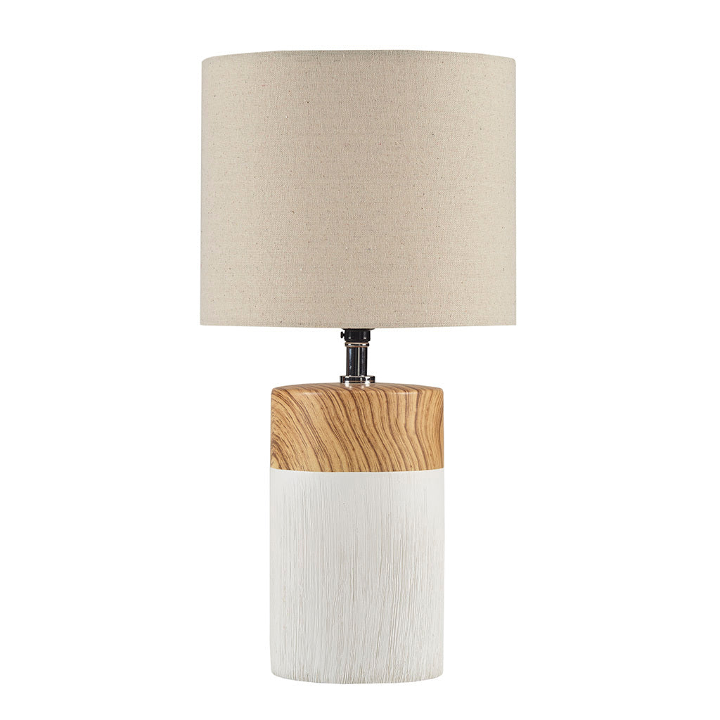 Textured Ceramic Table Lamp White Polyester