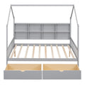 Wooden Full Size House Bed With 2 Drawers,Kids Bed With Storage Shelf, Gray Expected Arrival Time: 5.15 Gray Solid Wood