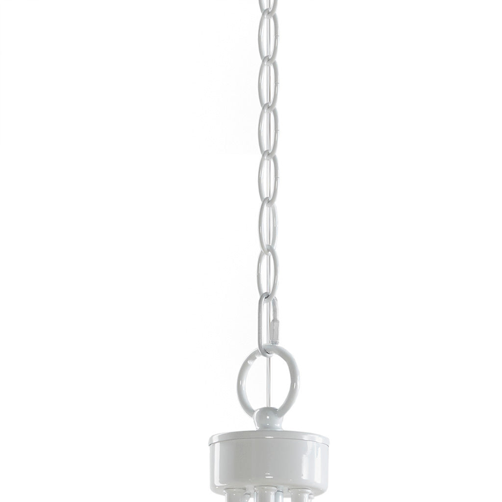 6 Light Metal Chandelier White Iron