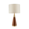 Triangular Table Lamp Gold Brown Polyester