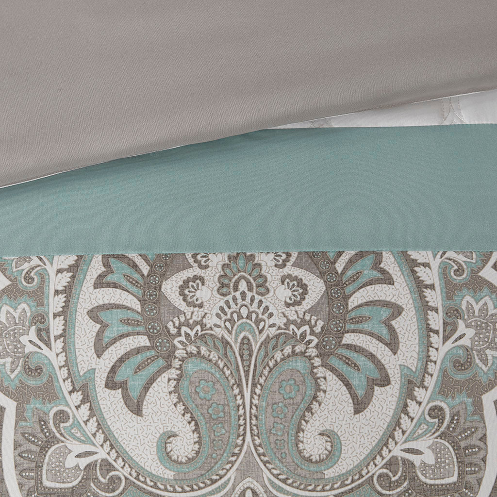 8 Piece Comforter Set Seafoam Polyester