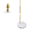 Arched Floor Lamp With Marble Base Gold Cotton