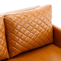 Coolmore Convertible Sleeper Sofa Bed, Modern Velvet Loveseat Couch With Pull Out Bed, Small Beautiful Seat Futon Sofa Bed With Headboard, 2 Pillows & Side Pockets For Living Room Brown Pu