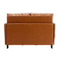 Coolmore Convertible Sleeper Sofa Bed, Modern Velvet Loveseat Couch With Pull Out Bed, Small Beautiful Seat Futon Sofa Bed With Headboard, 2 Pillows & Side Pockets For Living Room Brown Pu