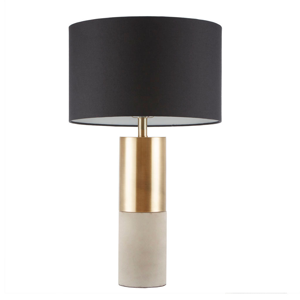 Concrete Table Lamp Black Cotton