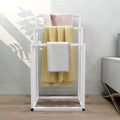 Metal Freestanding Towel Rack 3 Tiers Hand Towel Holder Organizer For Bathroom Accessories, White White Bathroom Metal