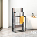 Metal Freestanding Towel Rack 3 Tiers Hand Towel Holder Organizer For Bathroom Accessories, Black Black Bedroom Metal