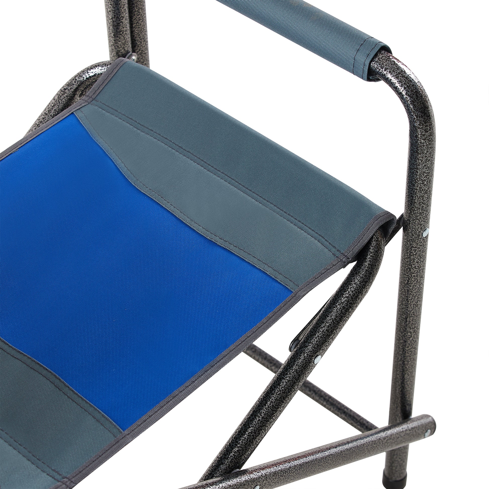 2 Piece Padded Folding Outdoor Chair With Storage Pockets,Lightweight Oversized Directors Chair For Indoor, Outdoor Camping, Picnics And Fishing,Blue Grey Blue Grey Steel