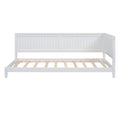 Twin Size Wood Daybed Sofa Bed, White White Solid Wood Mdf