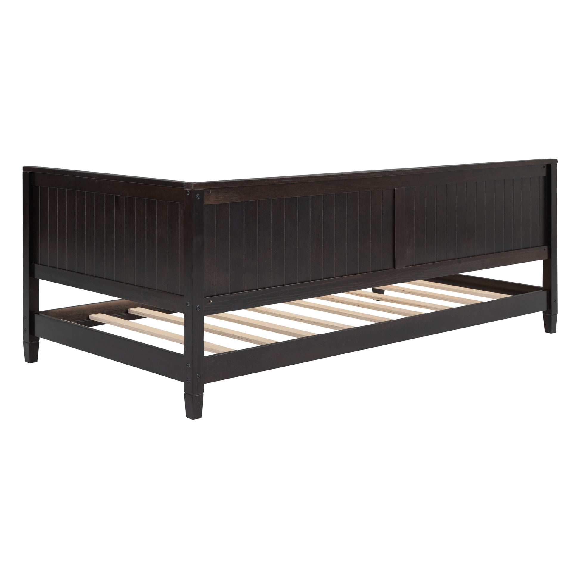 Twin Size Wood Daybed Sofa Bed, Espresso Espresso Solid Wood Mdf