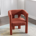 Contemporary Designed Fabric Upholstered Accent Chair Dining Chair For Living Room, Bedroom, Dining Room, Orange Orange Linen