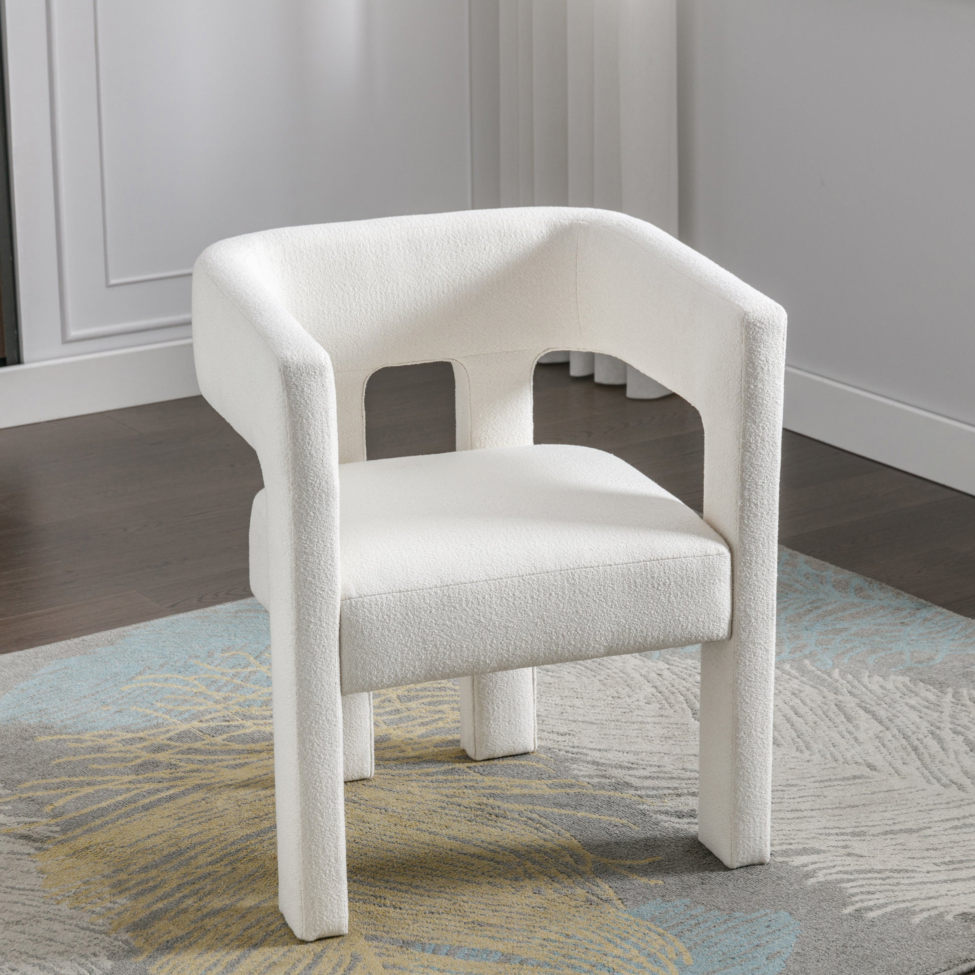 Contemporary Designed Fabric Upholstered Accent Chair Dining Chair For Living Room, Bedroom, Dining Room, Beige Beige Linen
