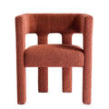 Contemporary Designed Fabric Upholstered Accent Chair Dining Chair For Living Room, Bedroom, Dining Room, Orange Orange Linen