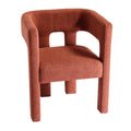 Contemporary Designed Fabric Upholstered Accent Chair Dining Chair For Living Room, Bedroom, Dining Room, Orange Orange Linen