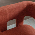 Contemporary Designed Fabric Upholstered Accent Chair Dining Chair For Living Room, Bedroom, Dining Room, Orange Orange Linen