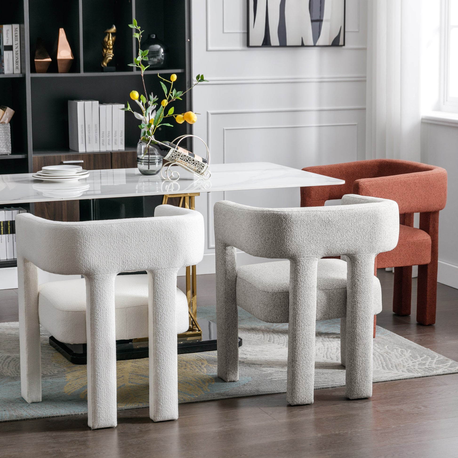 Contemporary Designed Fabric Upholstered Accent Chair Dining Chair For Living Room, Bedroom, Dining Room, Gray Gray Linen