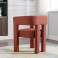 Contemporary Designed Fabric Upholstered Accent Chair Dining Chair For Living Room, Bedroom, Dining Room, Orange Orange Linen