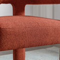Contemporary Designed Fabric Upholstered Accent Chair Dining Chair For Living Room, Bedroom, Dining Room, Orange Orange Linen