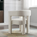 Contemporary Designed Fabric Upholstered Accent Chair Dining Chair For Living Room, Bedroom, Dining Room, Beige Beige Linen