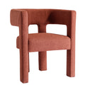 Contemporary Designed Fabric Upholstered Accent Chair Dining Chair For Living Room, Bedroom, Dining Room, Orange Orange Linen