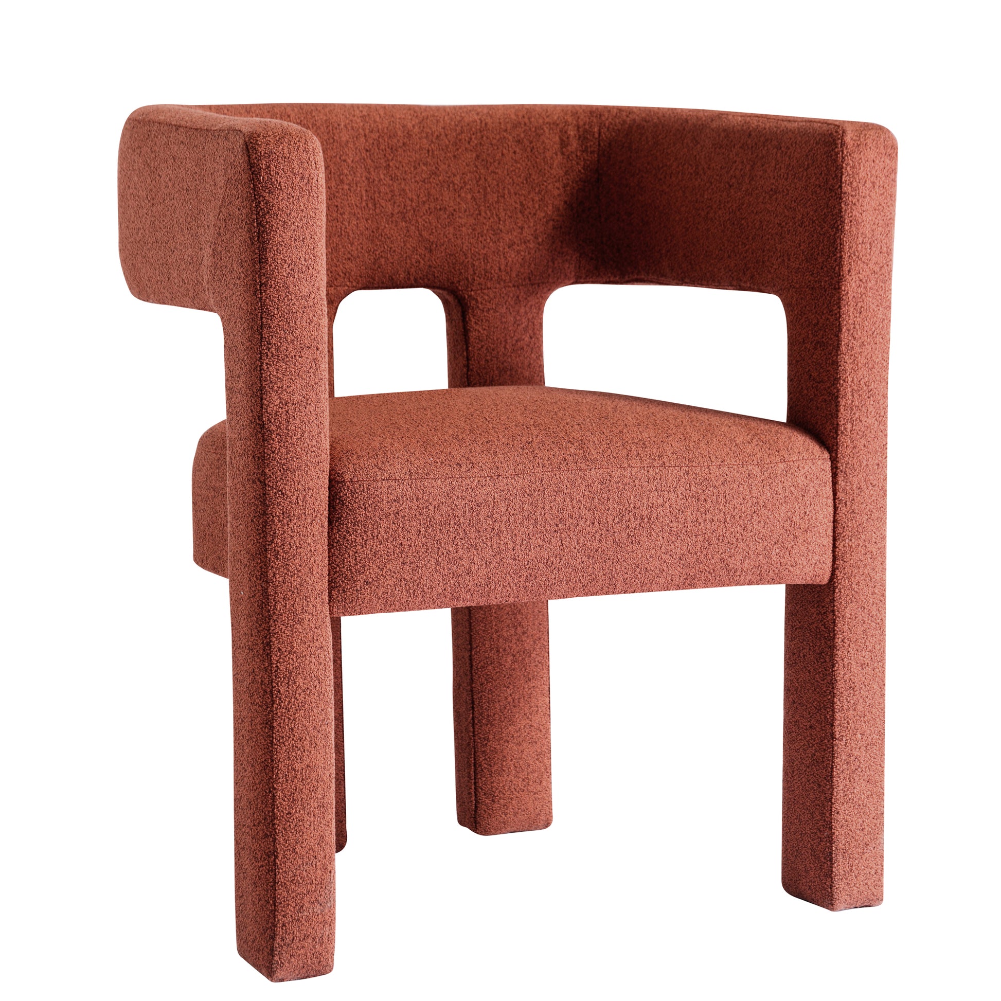 Contemporary Designed Fabric Upholstered Accent Chair Dining Chair For Living Room, Bedroom, Dining Room, Orange Orange Linen