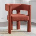 Contemporary Designed Fabric Upholstered Accent Chair Dining Chair For Living Room, Bedroom, Dining Room, Orange Orange Linen