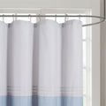 Printed And Embroidered Shower Curtain Blue Microfiber