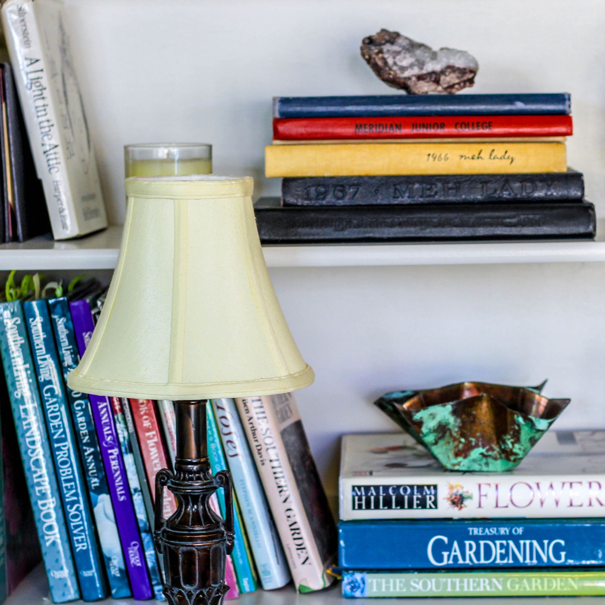 Slant Bell Softback Lampshade With Bulb Clip, Antique White Antique White Shantung