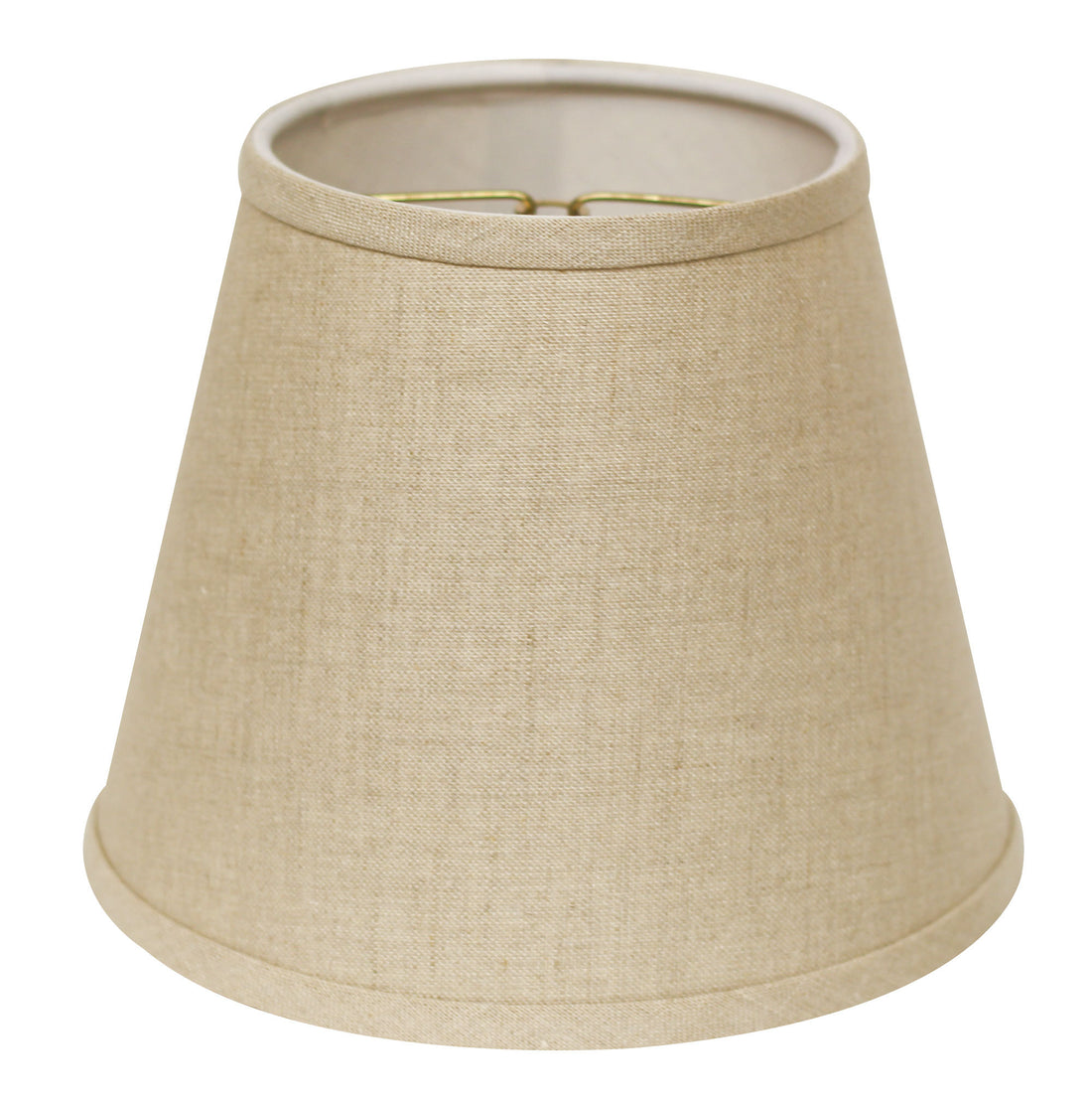 Slant Empire Hardback Lampshade With Bulb Clip, Heather Gray Linen