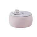 End Table With Storage, Round Accent Side Table With Removable Top For Living Room, Bedroom,Pink Pink Metal & Wood
