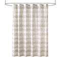 Cotton Jacquard Shower Curtain Ivory Charcoal Cotton