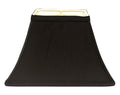 Rectangle Bell Hardback Lampshade With Washer Fitter, Black Natural Fabric Lampshade With White Lining For Table Lamps, 5