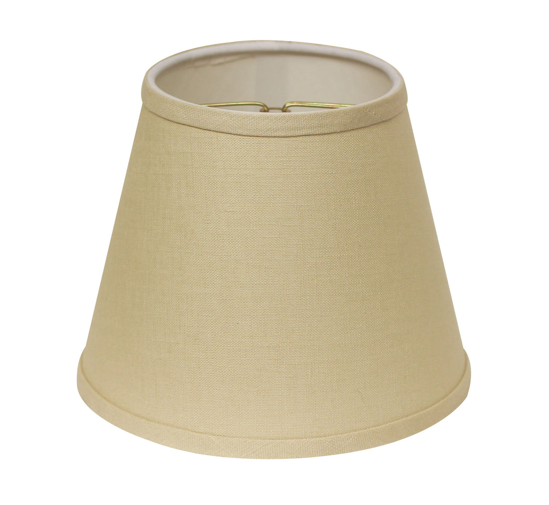 Slant Empire Hardback Lampshade With Bulb Clip, Beige Beige Linen