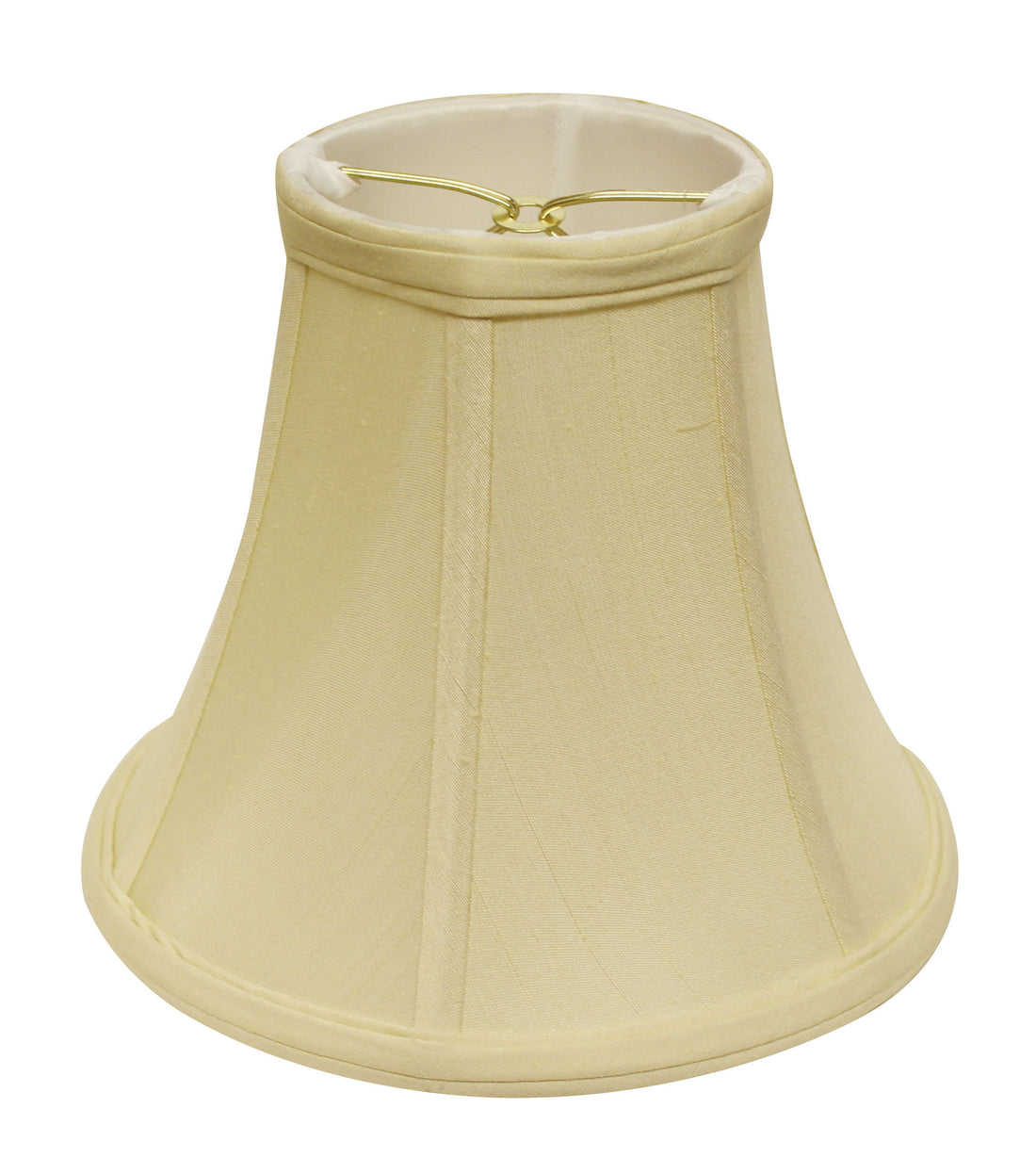 Slant Bell Softback Lampshade With Bulb Clip, Antique White Antique White Shantung